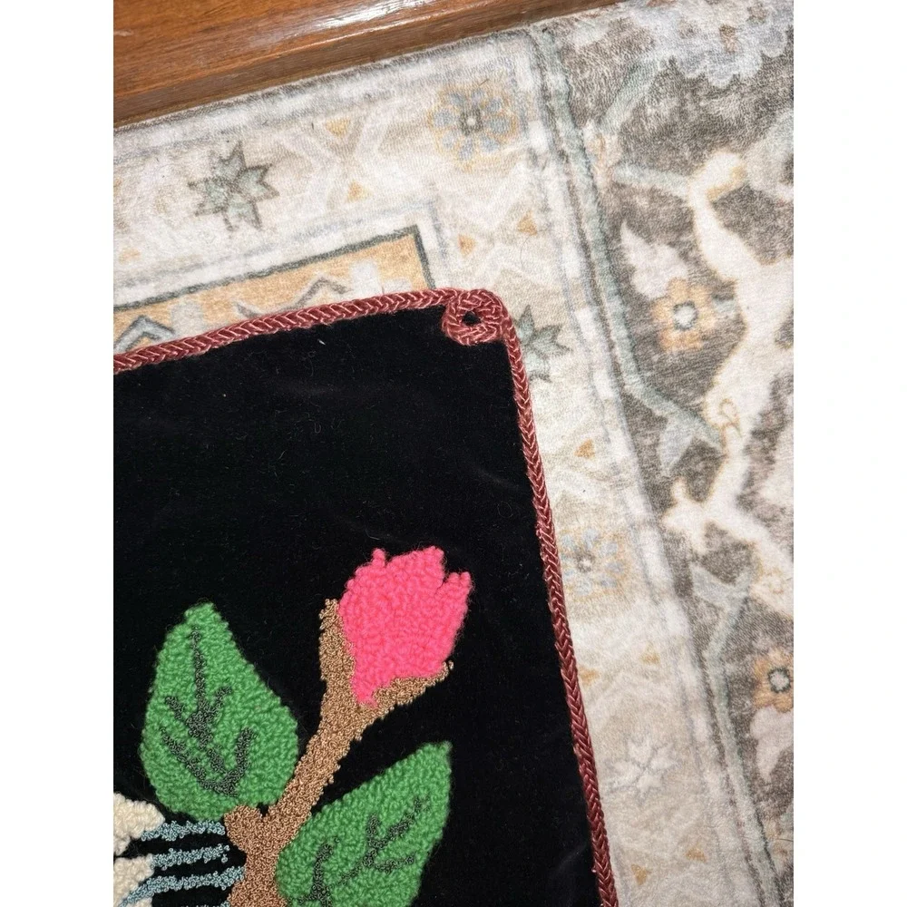 Vintage Velvet Swans & Lotus Punch‎ Embroidery Pillow Covers  17